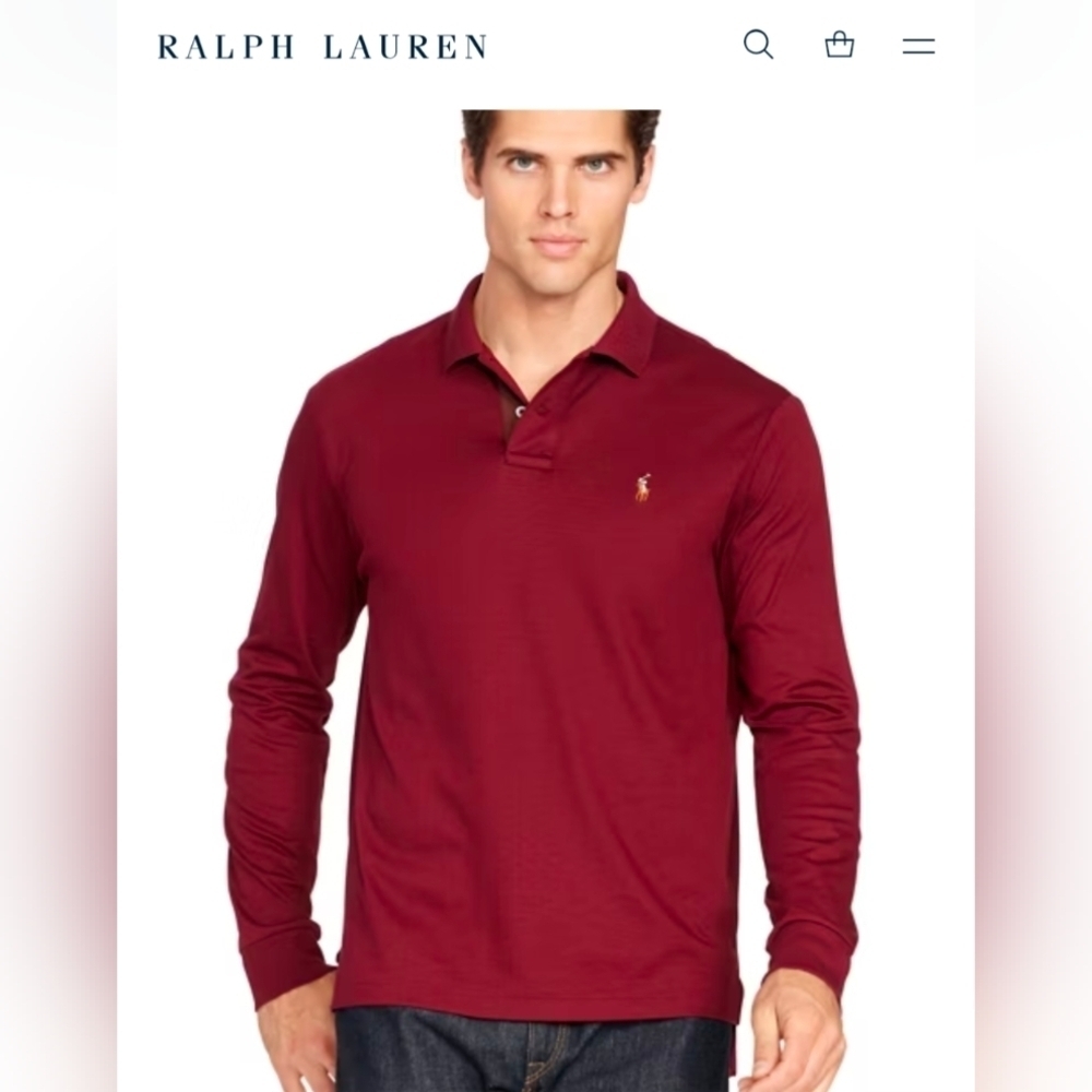 Polo Ralph Lauren Pima Soft Touch Shirt Long Sleeve Polo Size XXL in Oxblood